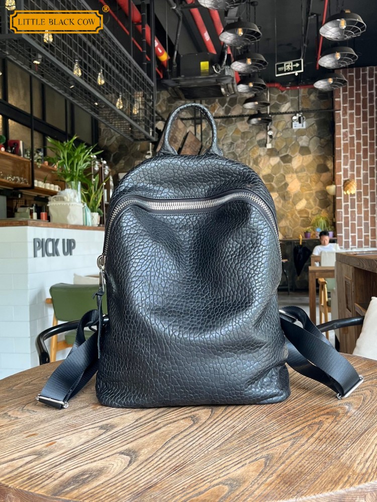 Genuine Leather Backpack - Мягкий повседневный рюкзак из натуральной овчины