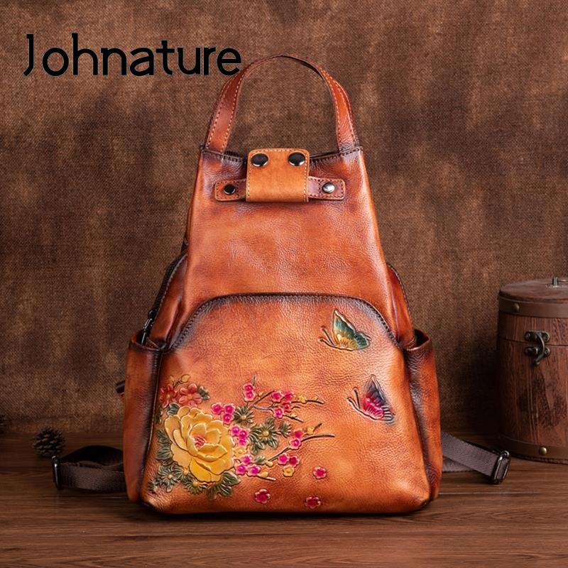 Genuine Leather Backpack - Рюкзак Johnature из натуральной кожи с