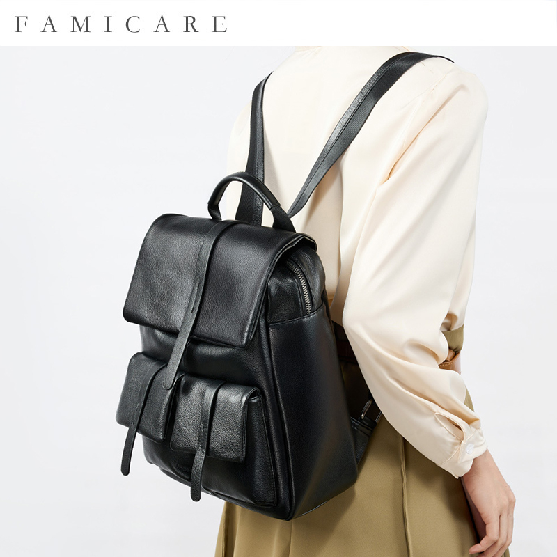 Новый модный рюкзак из натурал – обзор и цена Genuine Leather Backpack