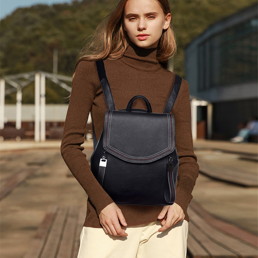 Рюкзак женский, из натуральной – обзор и цена Genuine Leather Backpack