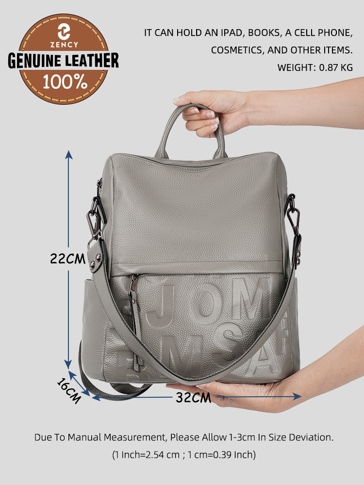 Рюкзак Zency Premium из натура – обзор и цена Genuine Leather Backpack