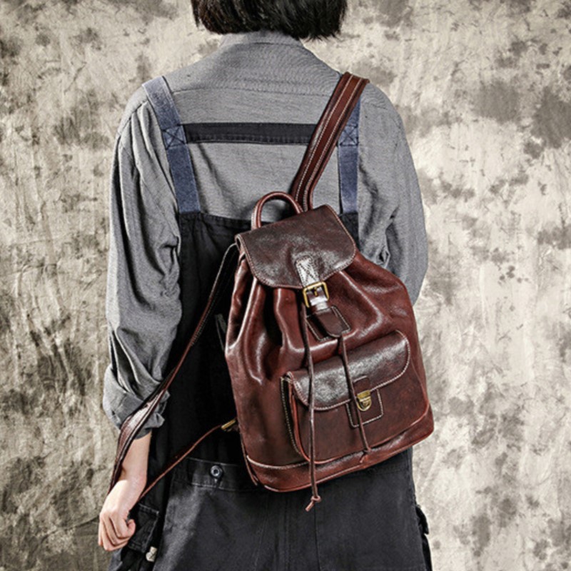 Рюкзак Johnature из натурально – обзор и цена Genuine Leather Backpack