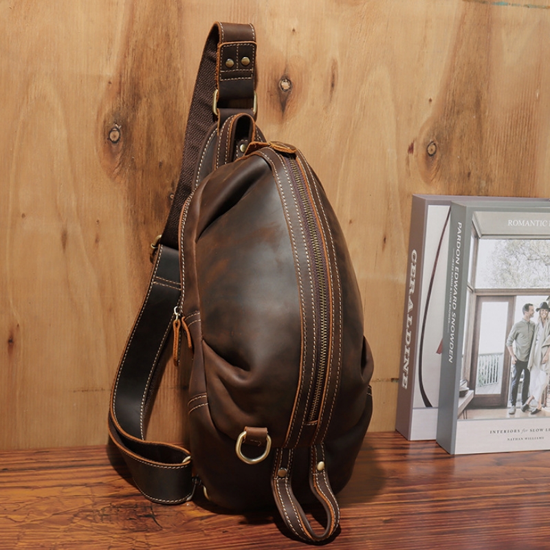 Роскошная нагрудная Сумка-слин – обзор и цена Genuine Leather Backpack